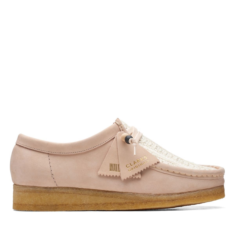 Beige Clarks Wallabee Natural Raffia Women's Slip Ons | 70831-UCRM