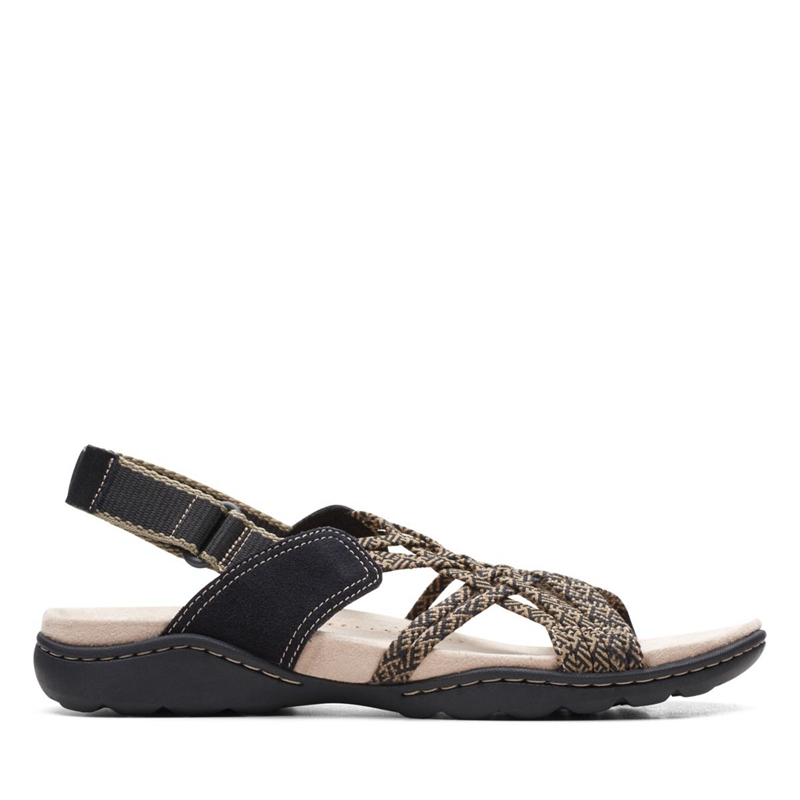 Black Clarks Amanda Ease Combi Women's Sandals | 52413-MNKO