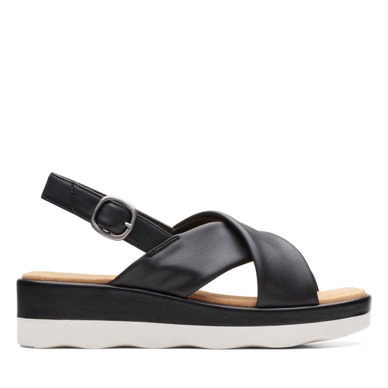 Black Clarks Clara Cove Women's Sandals | 45896-YRMU