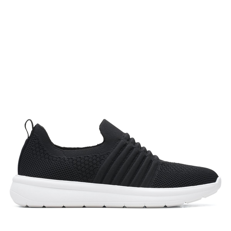 Black Clarks Ezera Walk Knit Women's Sneakers | 67501-MUIH