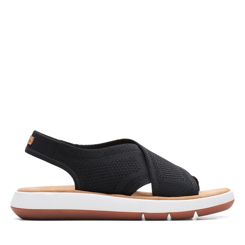 Black Clarks Jemsa Dash Knit Women's Sandals | 03275-YUKD