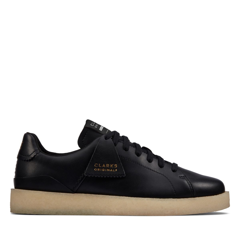 Black Clarks Tormatch Leather Men's Sneakers | 20657-OVCS