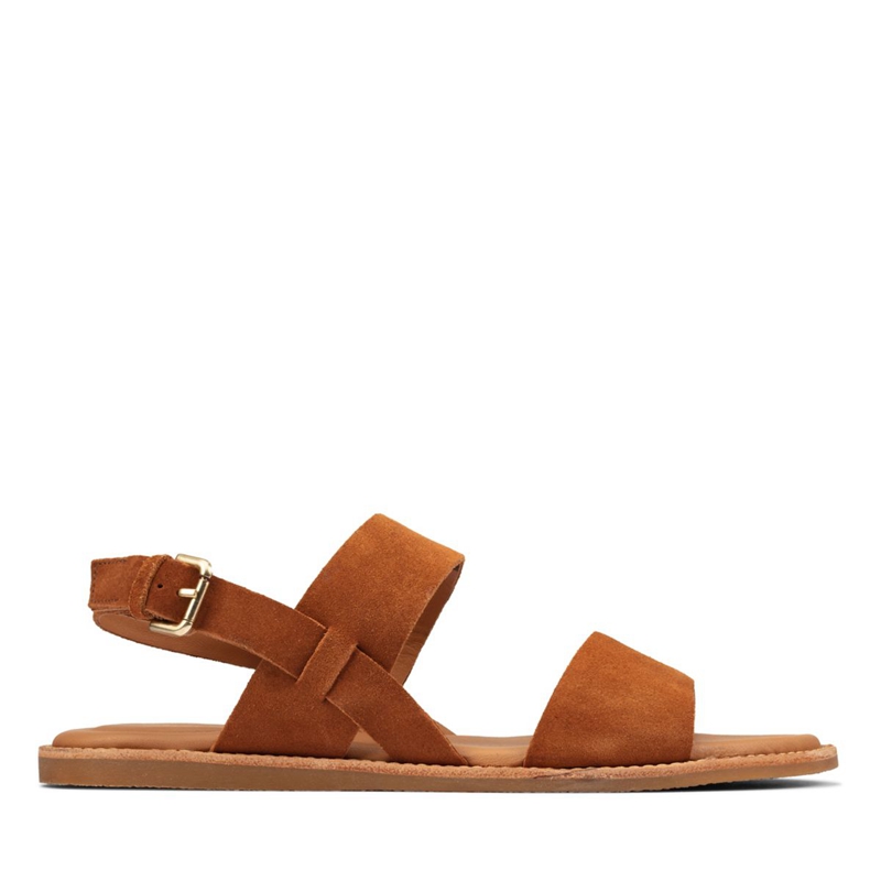 Brown Clarks Karsea Strap Suede Women's Sandals | 81530-WNTI