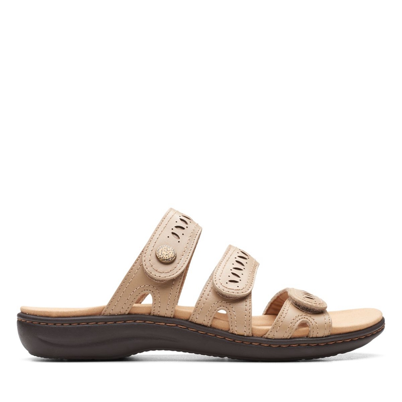 Brown Clarks Laurieann Dee Sand Leather Women's Sandals | 76102-MOAU