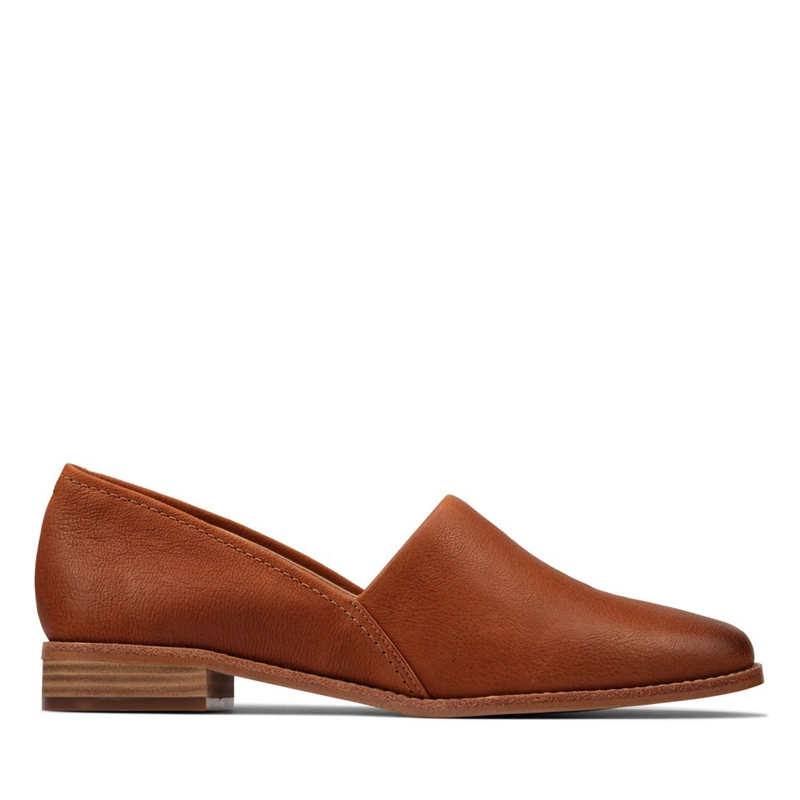 Brown Clarks Pure Easy Leather Women's Pumps | 04978-EHWL