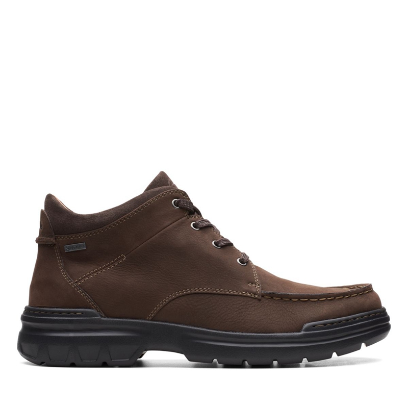 Brown Clarks Rockie 2 HI GORE-TEX Nubuck Men's Chukka Boots | 73082-CQZG