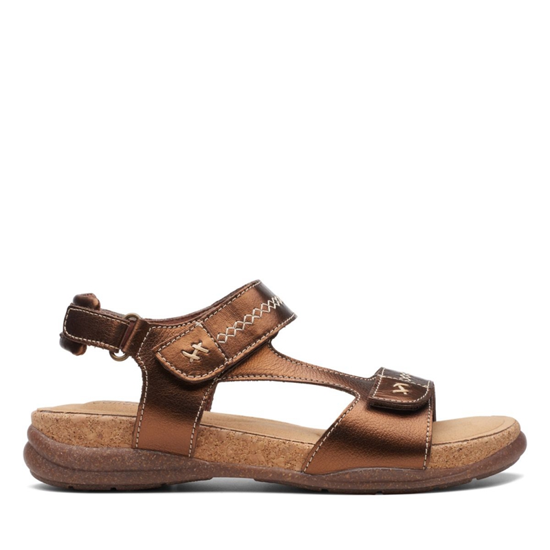 Brown Clarks Roseville Mae Leather Women's Sandals | 46789-JNGR