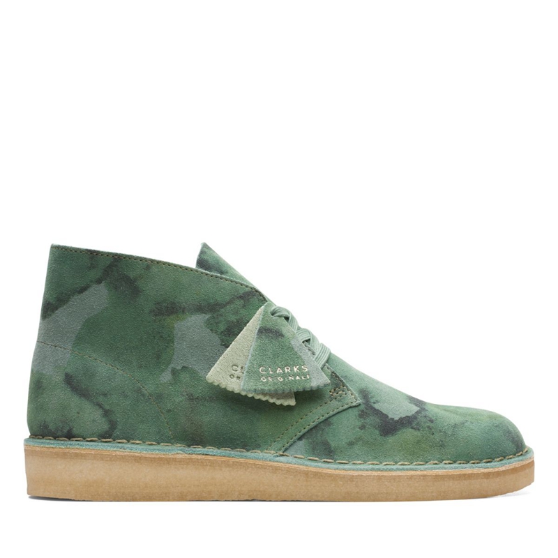 Green Camo Clarks Coal Camo Men's Chukka Boots | 03972-YBVS