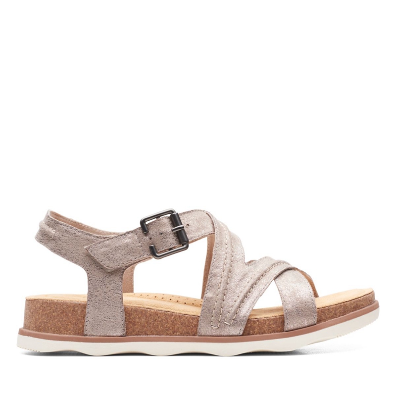 Grey Clarks Brynn Ave Metallic Women's Sandals | 87219-IXLC