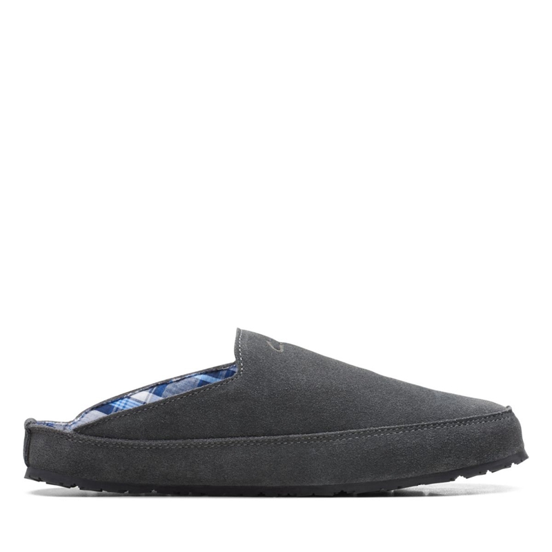 Grey Clarks Mormile Slate Men's Slippers | 85173-ETJS