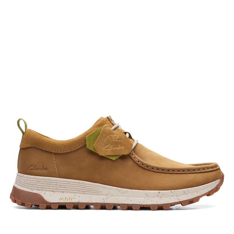 Khaki Clarks ATL Trek Wally Oakmoss Nubuck Men's Sneakers | 68743-TCNX