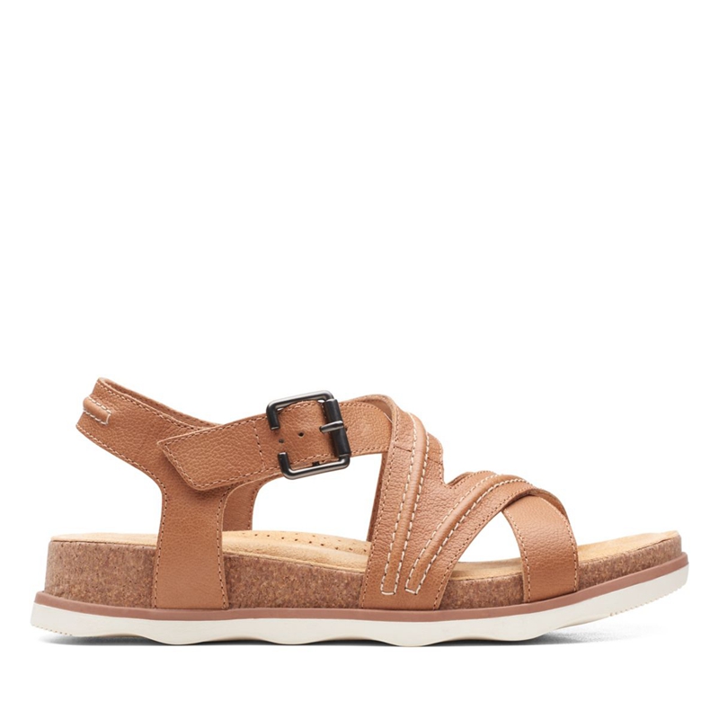 Light Brown Clarks Brynn Ave Lea Women's Sandals | 03789-TZSV