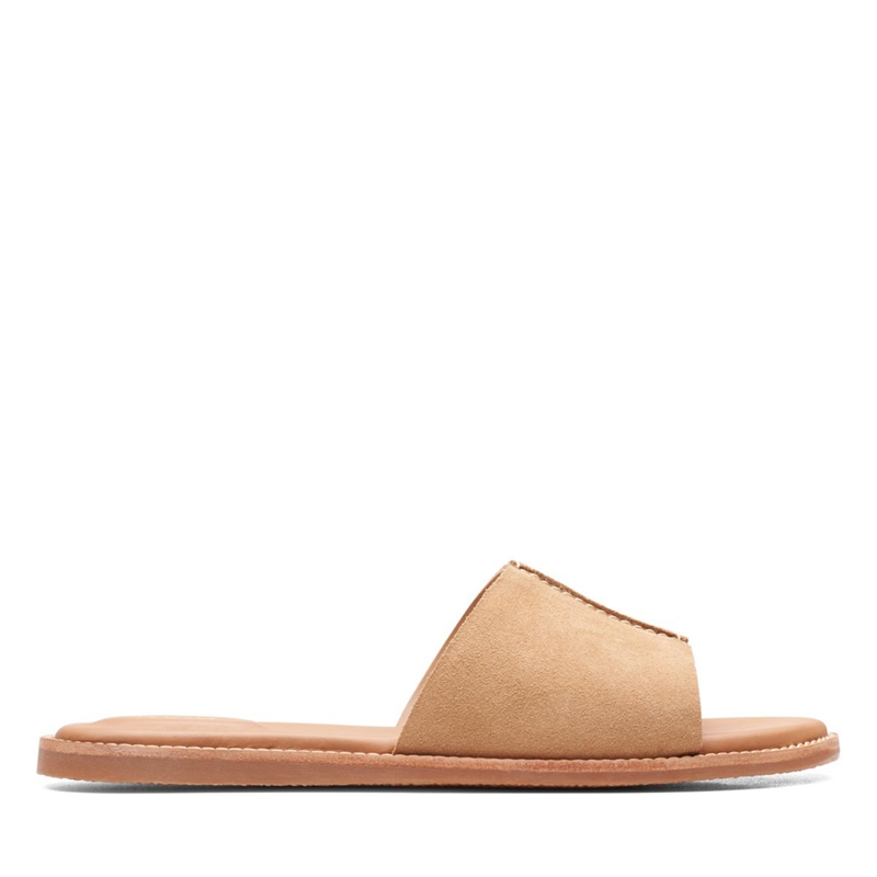 Light Brown Clarks Karsea Mule Suede Women's Sandals | 95324-WAZC