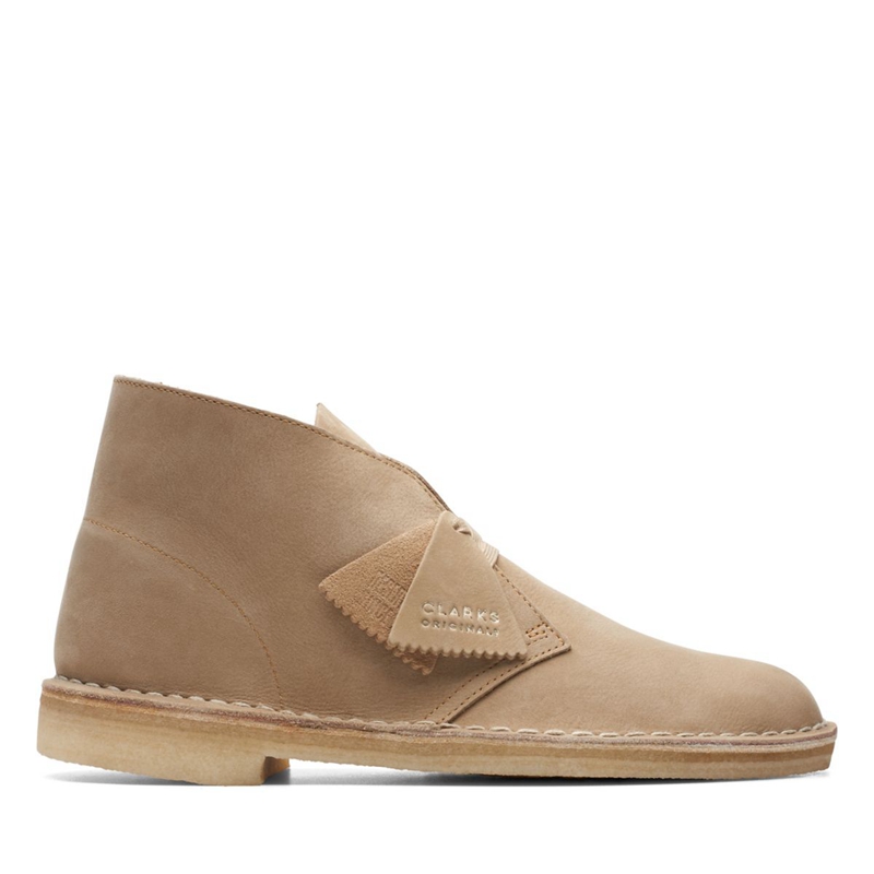 Light Brown Clarks Nubuck Men's Ankle Boots | 75614-ZUDL