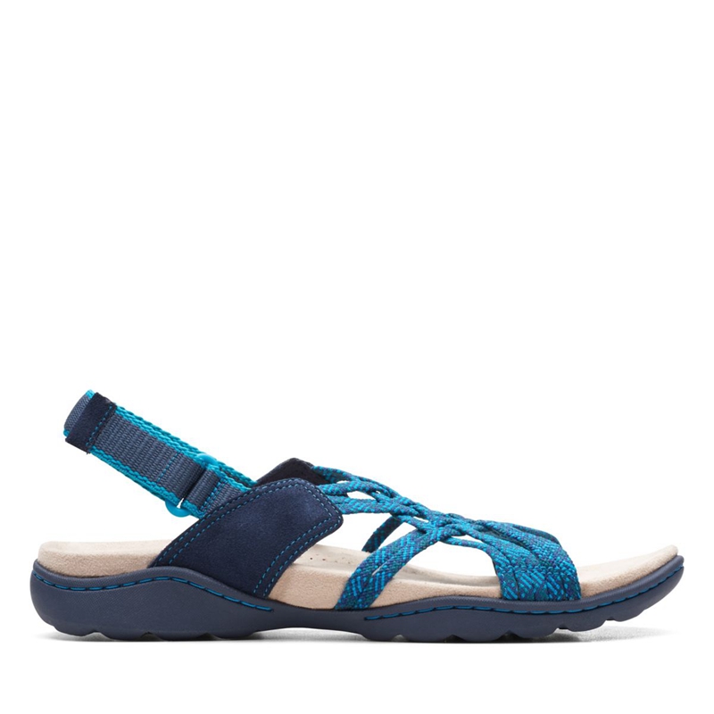 Navy Clarks Amanda Ease Combi Women's Sandals | 95043-HADR