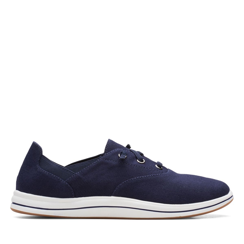 Navy Clarks Breeze Ave Women's Sneakers | 39624-ENSO