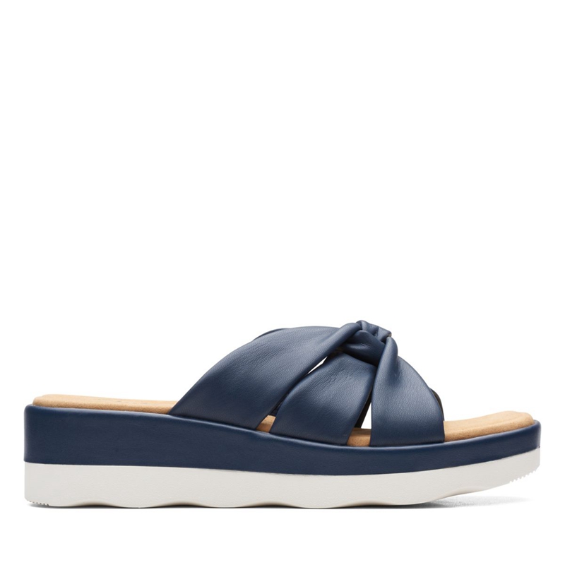 Navy Clarks Clara Charm Women's Sandals | 83167-WLKV