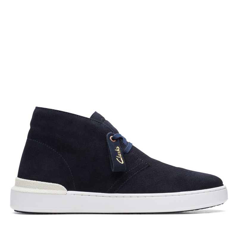 Navy Clarks Court Lite Suede Men's Desert Boots | 32974-BNYX