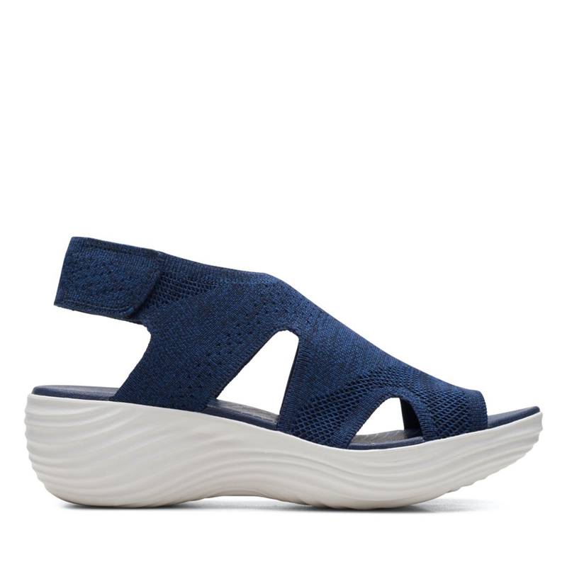 Navy Clarks Marin Sail Women's Sandals | 38712-CLDU