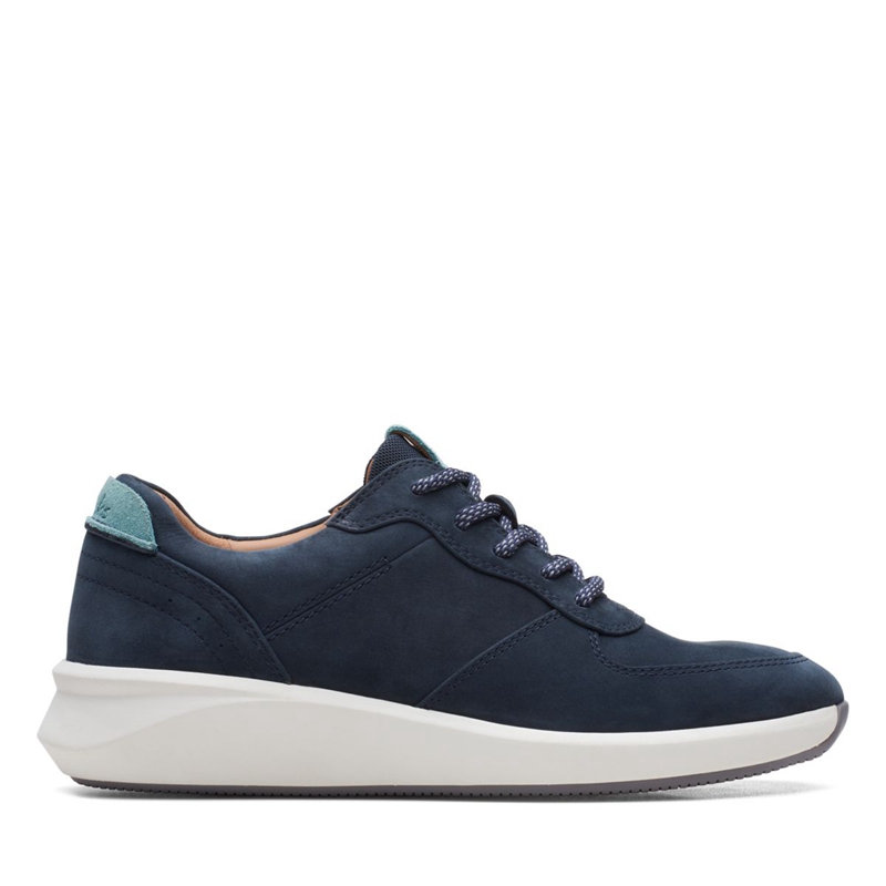 Navy Clarks Un Rio Sprint Nubuck Women's Sneakers | 50247-KESP