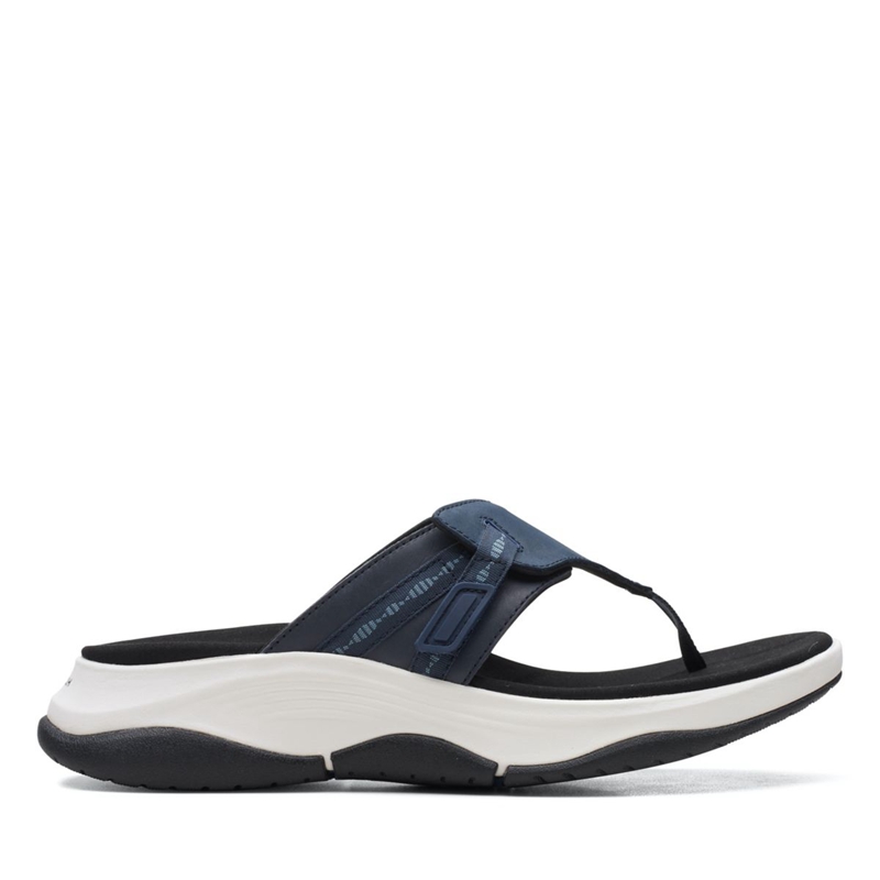 Navy Clarks Wave2.0 Sea. Combi Women's Sandals | 18740-LQYR