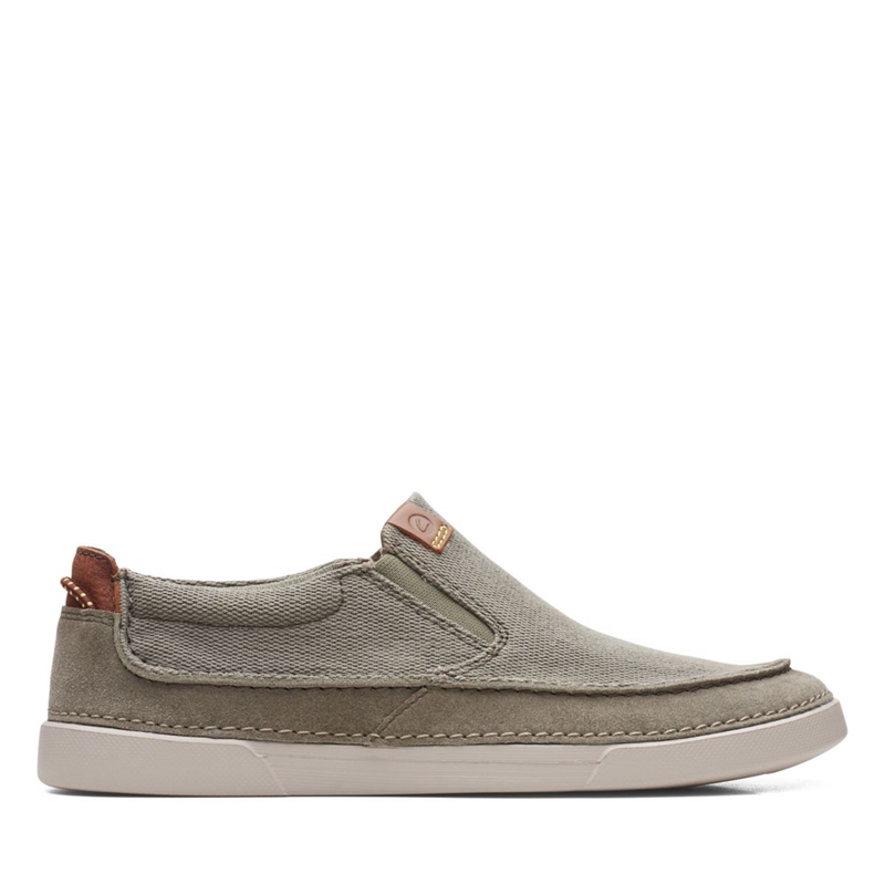 Olive Clarks Gereld Step Combi Men's Slip Ons | 63572-QGPN