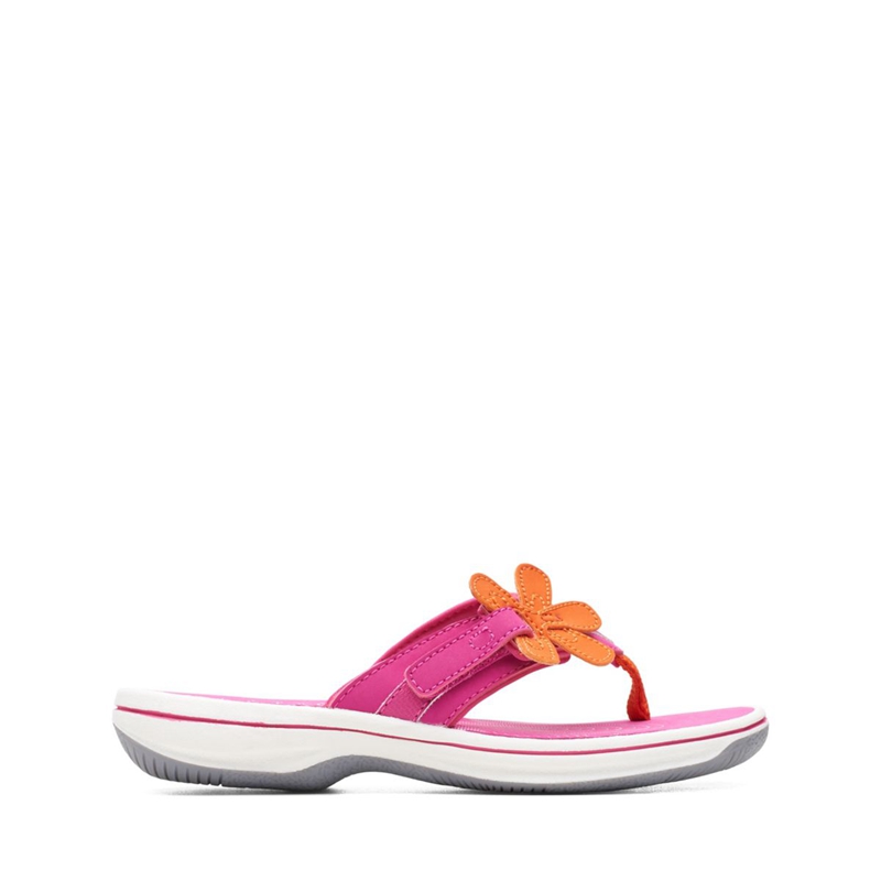 Pink Clarks Brinkley Arla K Kids' Flip Flops | 30417-VPKO