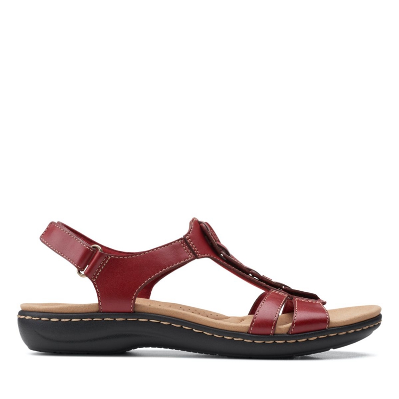 Red Clarks Laurieann Kay Leather Women's Sandals | 63790-WFCP