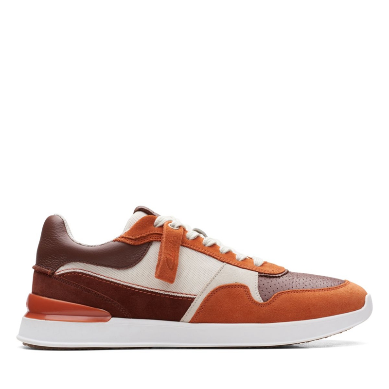 Red Clarks RaceLite Tor Rust Combi Men's Sneakers | 50738-VGFN