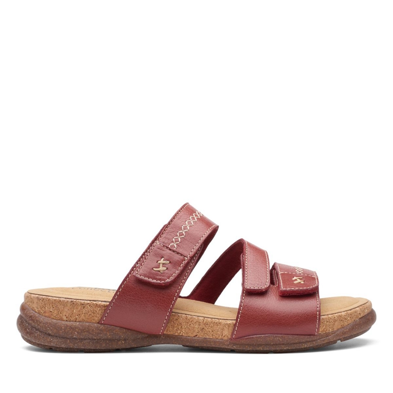 Red Clarks Roseville Bay Red Leather Women's Sandals | 12094-KWID