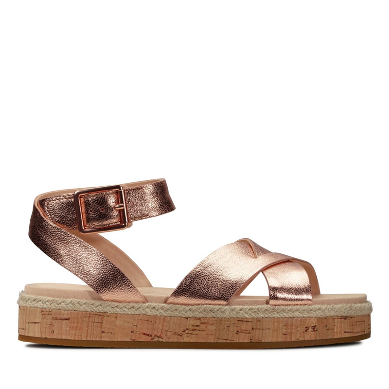 Rose Gold Clarks Botanic Poppy Lea Women's Sandals | 49103-ZHMC