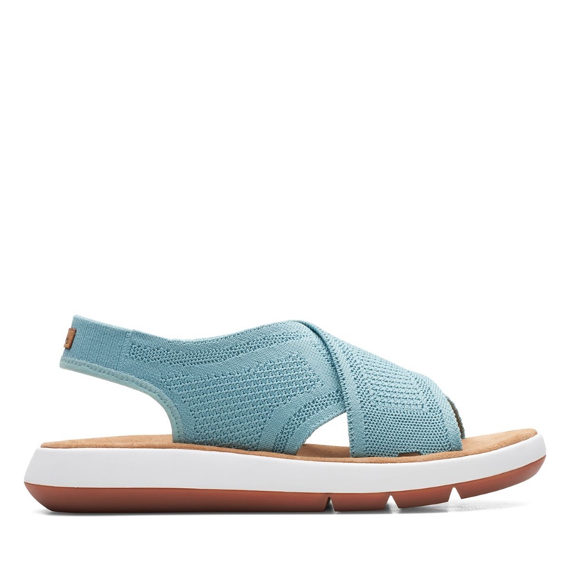 Turquoise Clarks Jemsa Dash Knit Women's Sandals | 68207-ICSX