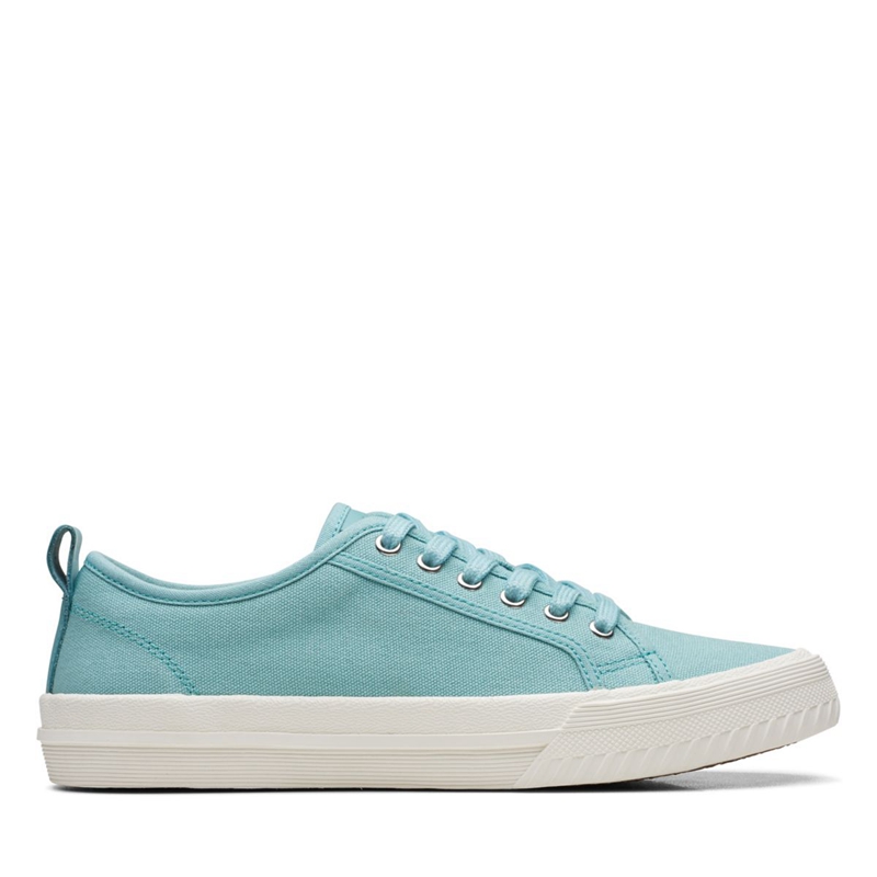 Turquoise Clarks Roxby Lace Canvas Women's Sneakers | 67539-RTGE