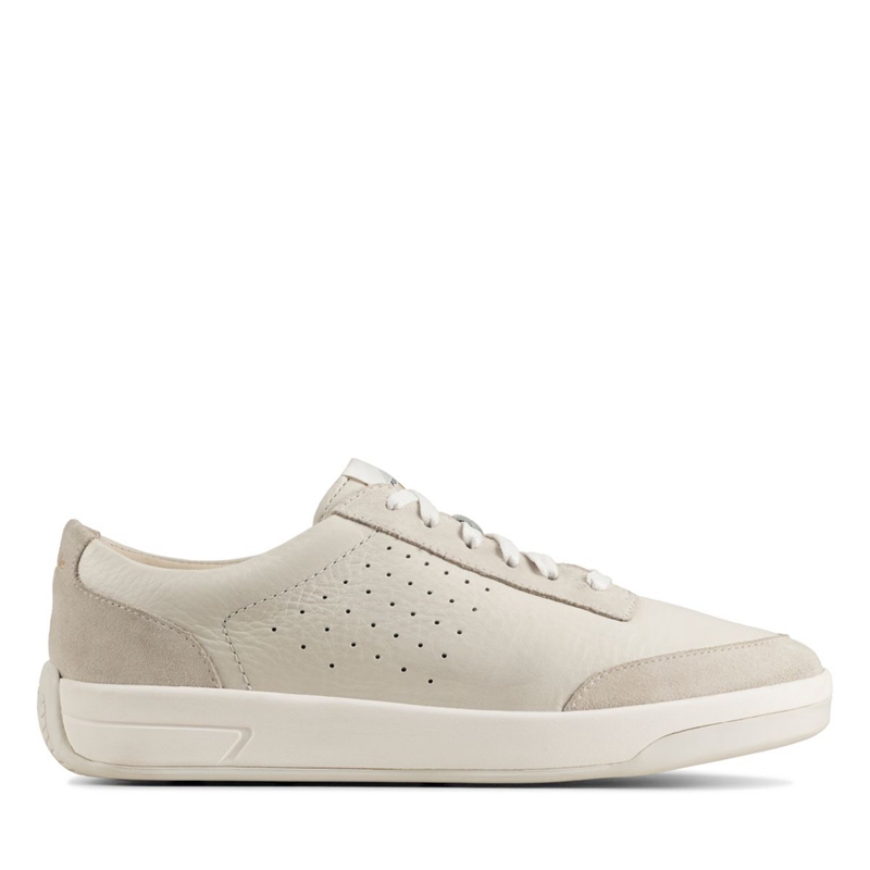 White Clarks Hero Air Lace Leather Women's Sneakers | 37968-UYOA