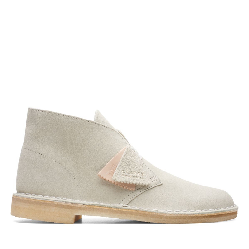 White Clarks Off Suede Men's Ankle Boots | 41398-NMCY