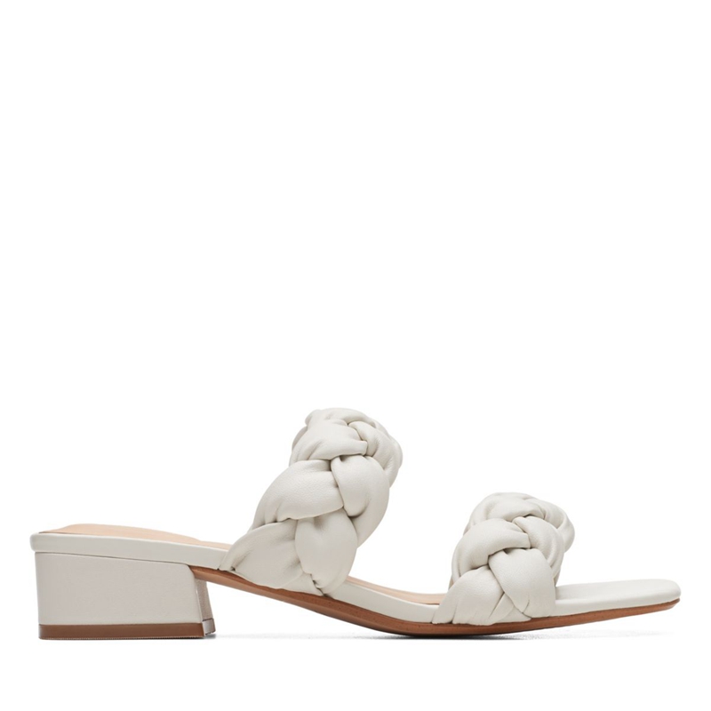 White Clarks Seren25 Braid Leather Women's Sandals | 41952-OIXE