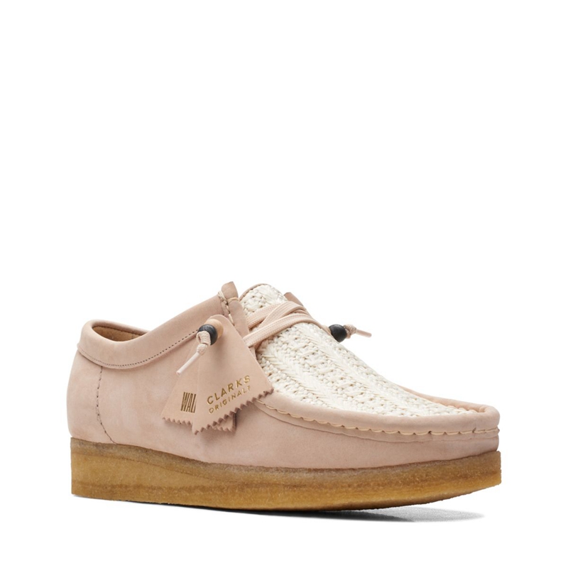 Beige Clarks Wallabee Natural Raffia Women's Slip Ons | 70831-UCRM