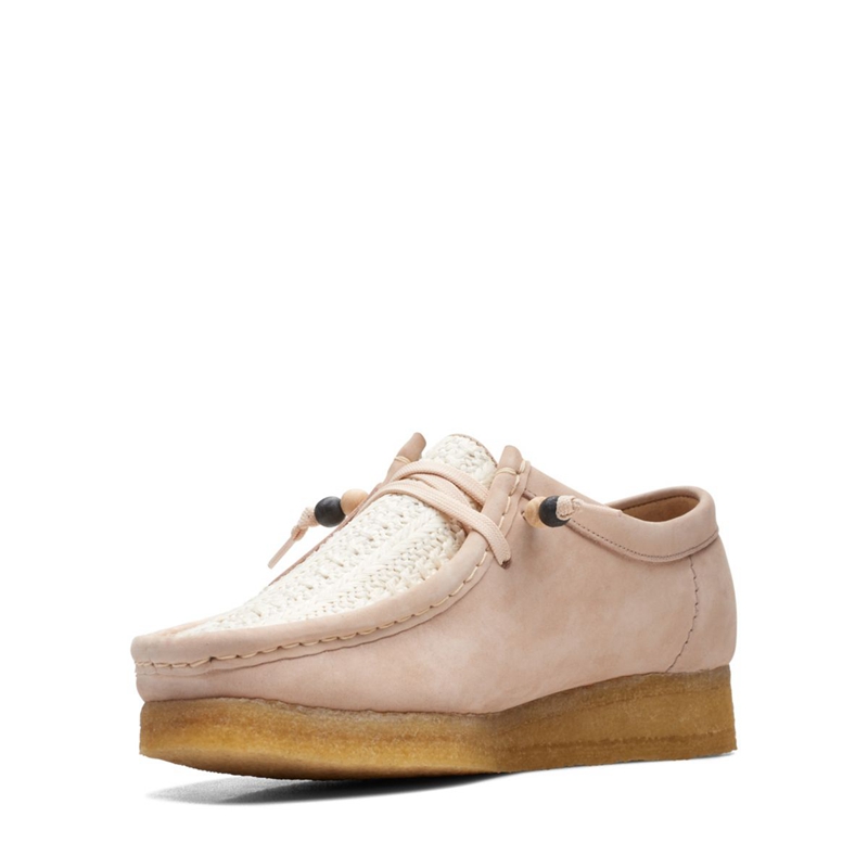 Beige Clarks Wallabee Natural Raffia Women's Slip Ons | 70831-UCRM