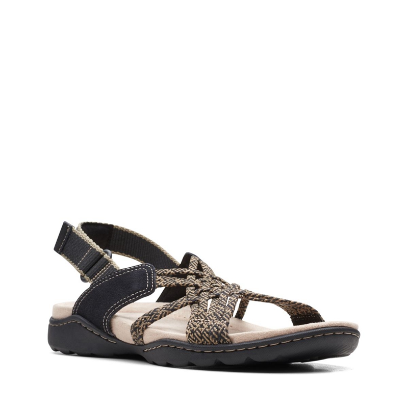 Black Clarks Amanda Ease Combi Women's Sandals | 52413-MNKO