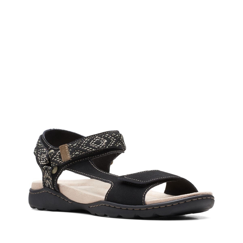 Black Clarks Amanda Step Sde Women's Sandals | 64082-GKML