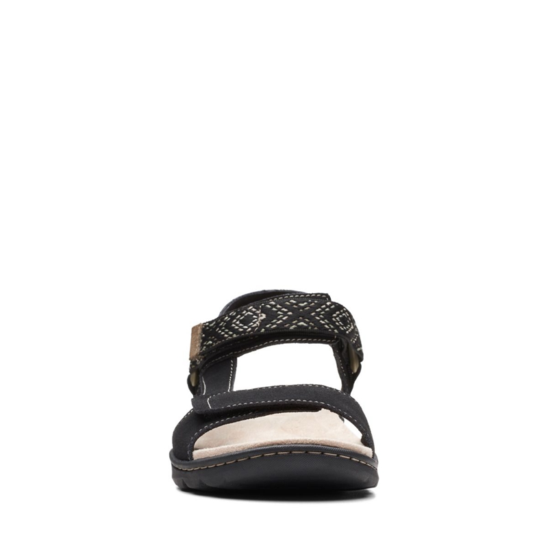 Black Clarks Amanda Step Sde Women's Sandals | 64082-GKML