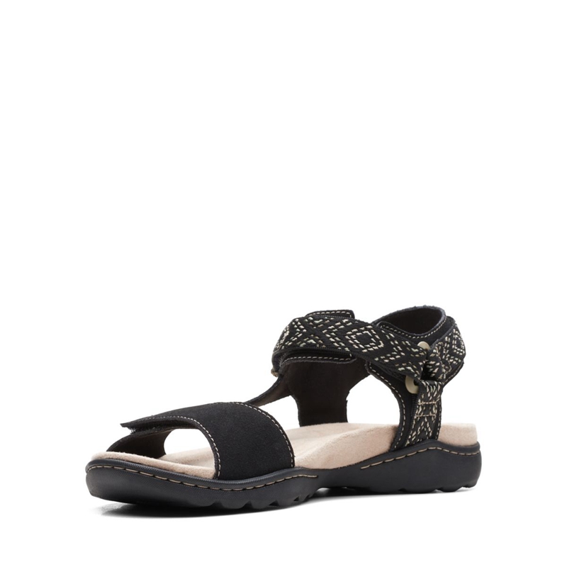 Black Clarks Amanda Step Sde Women's Sandals | 64082-GKML