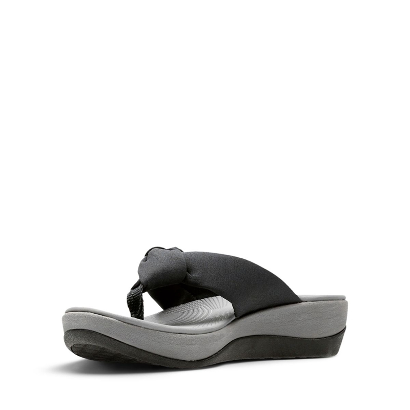 Black Clarks Arla Glison Fabric Women's Flip Flops | 47302-EQVH