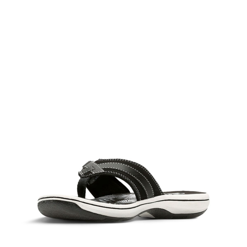 Black Clarks BREEZE SEA Synthetic Women's Flip Flops | 15602-SMDO