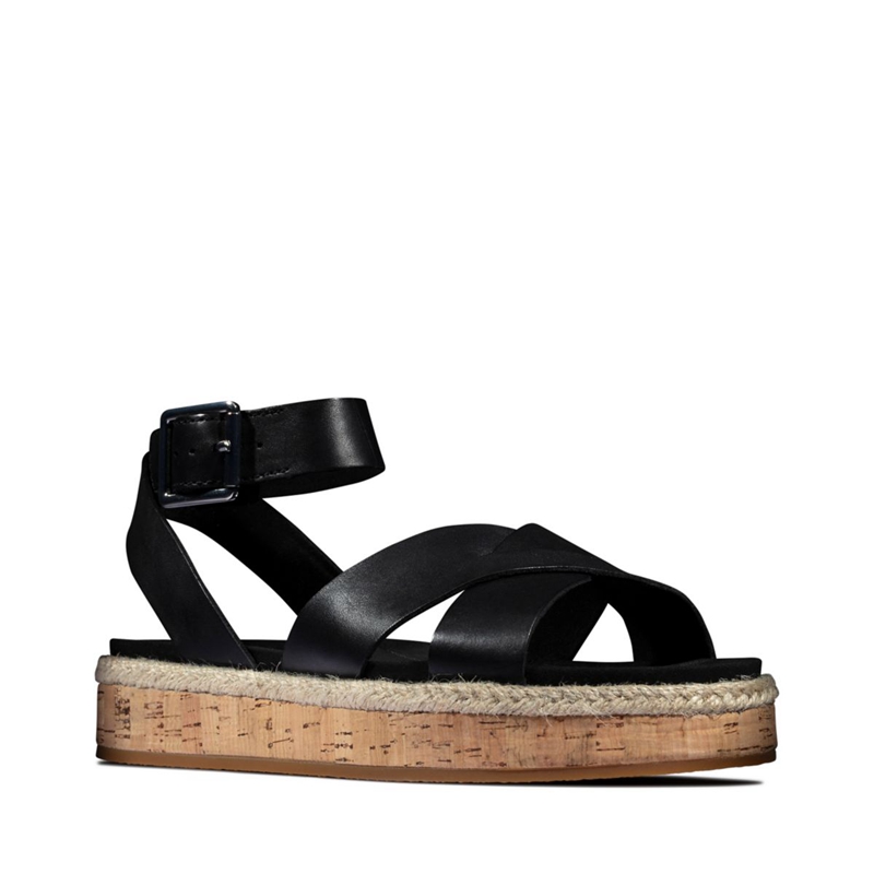 Black Clarks Botanic Poppy Women's Sandals | 06138-BUCM