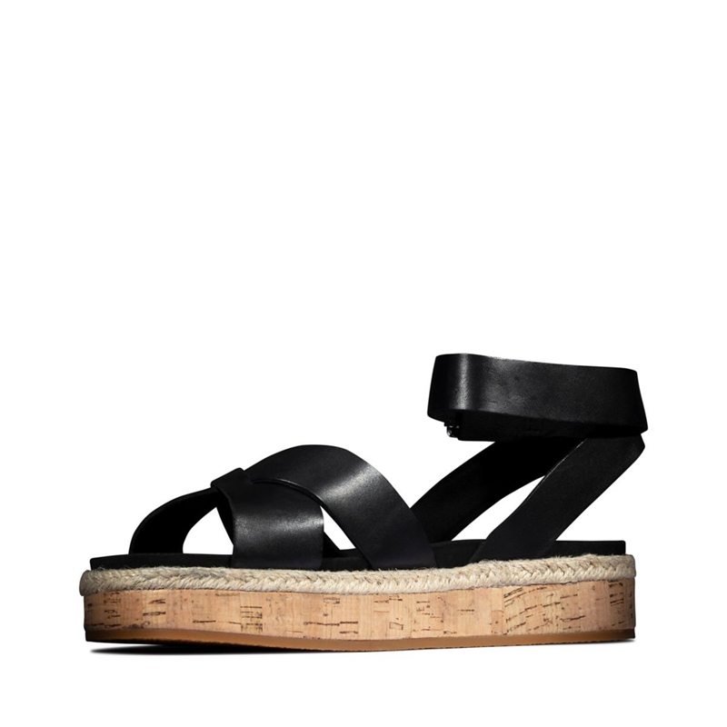 Black Clarks Botanic Poppy Women's Sandals | 06138-BUCM