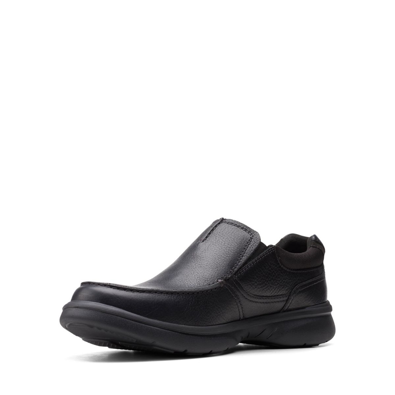 Black Clarks Bradley Free Blk Tumbled Lea Men's Loafers | 16508-JRFO