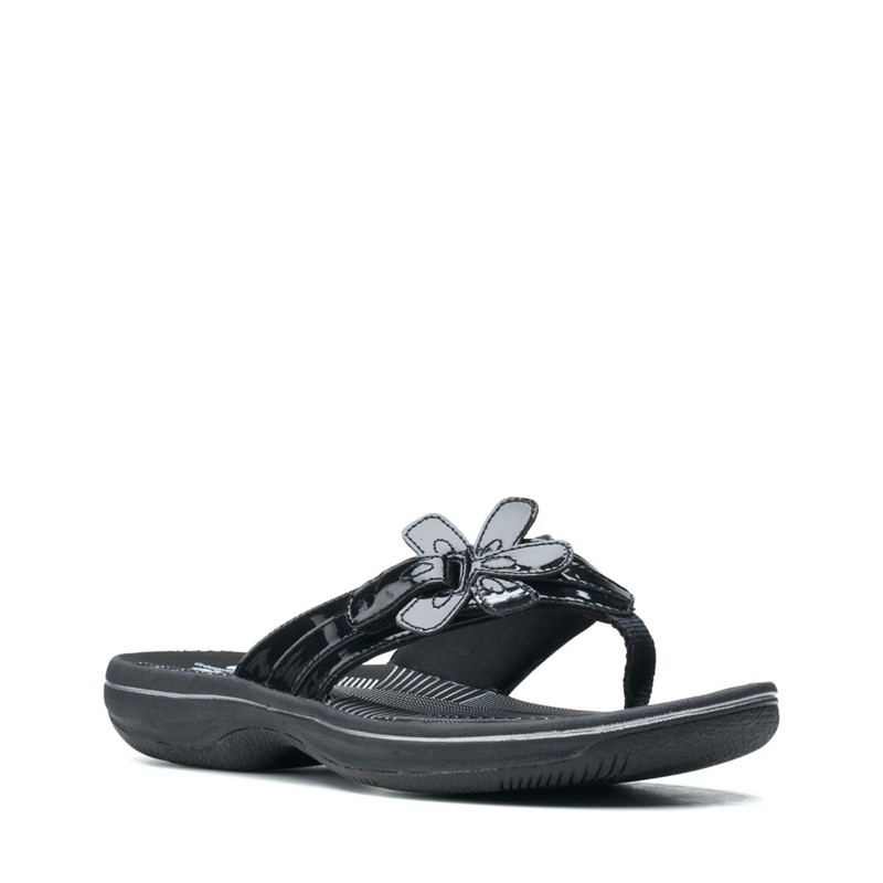 Black Clarks Brinkley Flora Pat Women's Sandals | 50184-JUQX