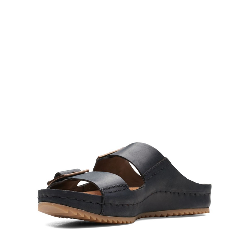 Black Clarks Brookleigh Sun Leather Women's Sandals | 98425-VMFA