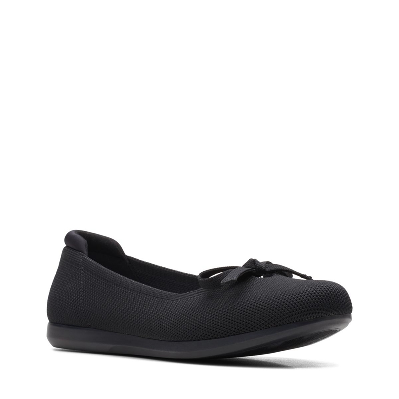 Black Clarks Carly Hope Knit Women's Flat Shoes | 61792-WNZE